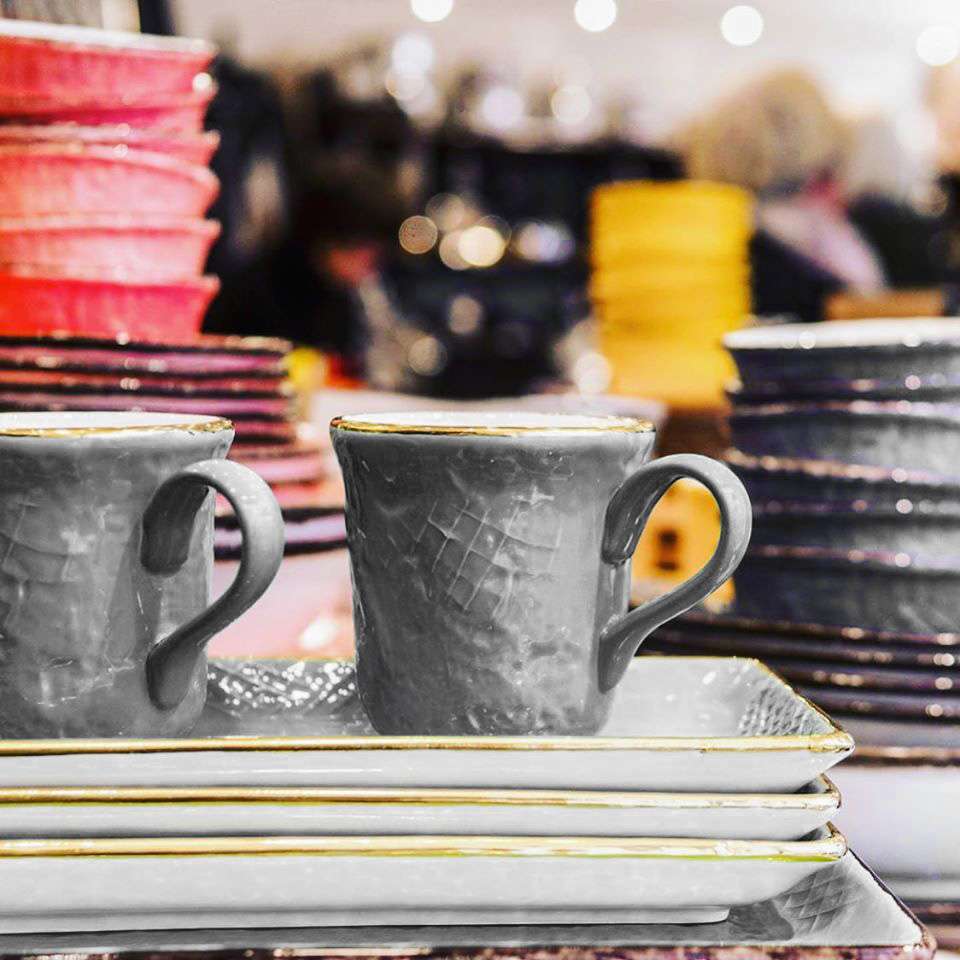 ARCUCCI – PRETA ORO MUG - SET OF 6 PCS - Grey
